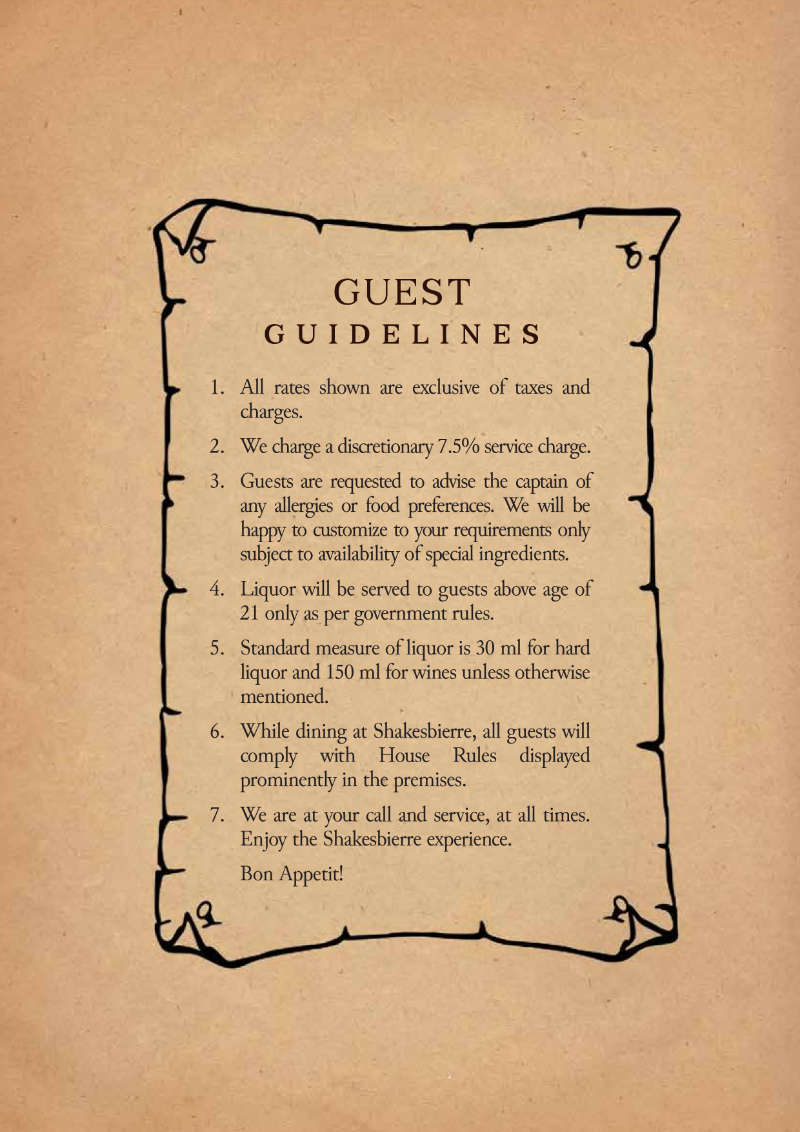 Shakesbierre Guest Guidelines
